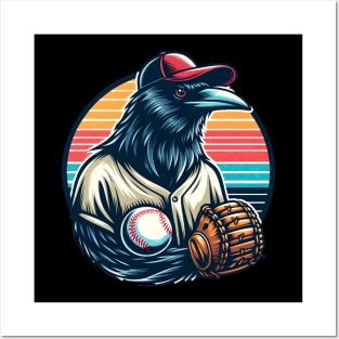 crows play baseball Posters and Art